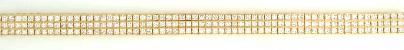 GPC 2mm SQ.CZS/ 3 ROW TENNIS BRACELET