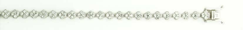 9ct WHITE FLOWER DES.CZ TENNIS BRACELET