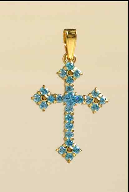 GPC 28x21mm FANCY GOTHIC TOPAZ CROSS