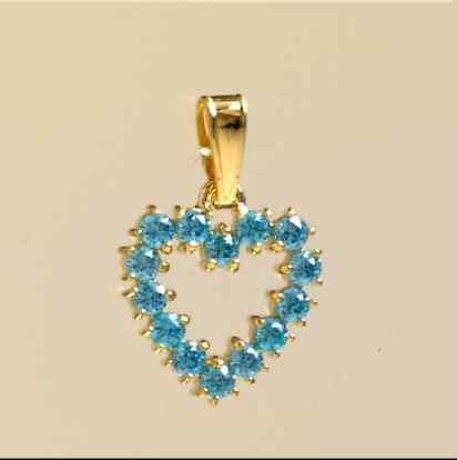 GPC 16mm SYN.BLUE TOPAZ CUTOUT HEART