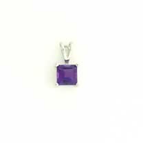 GPC 5mm WHITE SQ.CLAW SET PEND.-AMETHYST