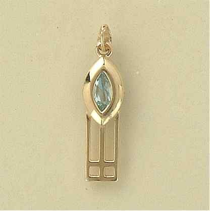 GPC MARQUIS BLUE TOPAZ RM STYLE PENDANT