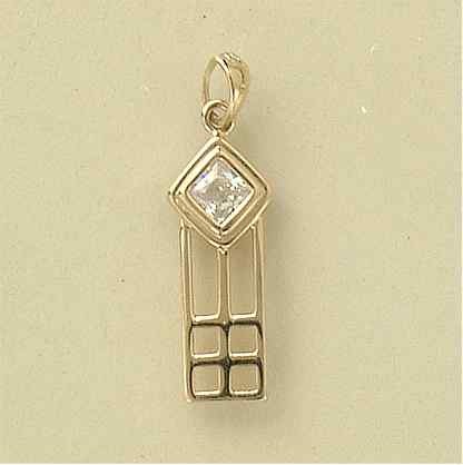 GPC SQUARE CZ ON RM PENDANT