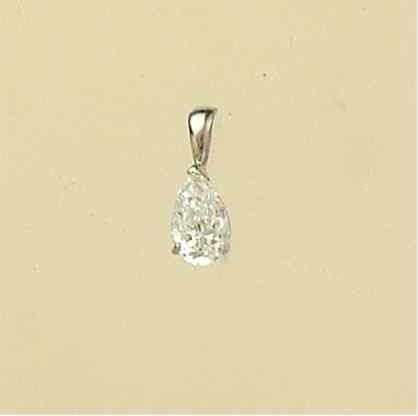 GPC WHITE GOLD TEARDROP CZ PENDANT     =