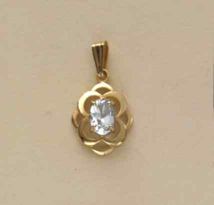 GPC 7x5mm ASST.COLOUR CZ FANCY PENDANT