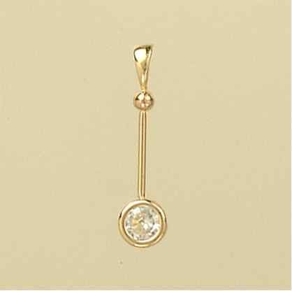 GPC 5mm RUBSET CZ ON WIRE DROP PENDANT