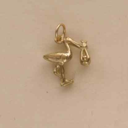 GPC SMALL STORK AND BABY CHARM         =