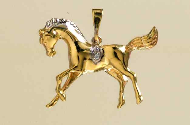 GPC STONESET HORSE PENDANT