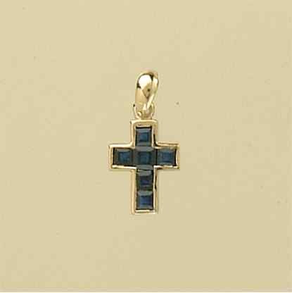 9ct 11x9mm SAPPHIRE SET CROSS