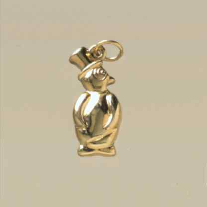 GPC HOLLOW PENGUIN IN TOPHAT PENDANT   =