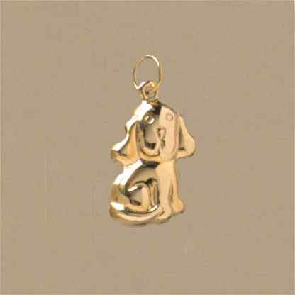 GPC SMALL HOLLOW SITTING DOG PENDANT   =