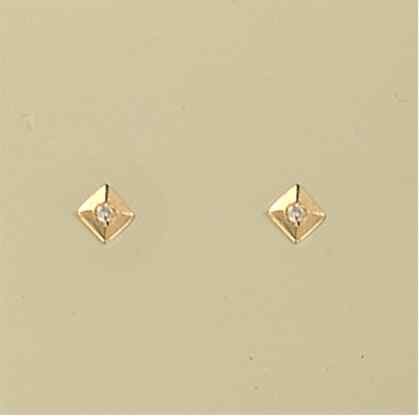 GPC DIAMOND SET 4mm POLISHED SQUARE STUD