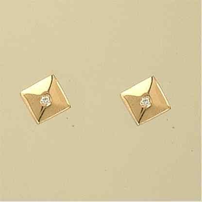 GPC DIAMOND SET 7mm POLISHED SQUARE STUD