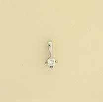 9ct WHITE 10pt DIAMOND CLAW SET PENDANT