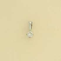 9ct WHITE 15pt DIAMOND CLAW SET PENDANT