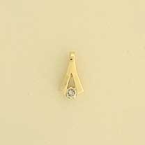 9ct 10pt DIAMOND V SHAPED PENDANT