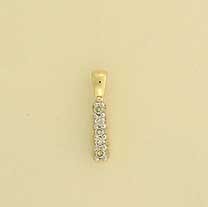 9ct 5pt DIA SET 5 STONE BAR PENDANT