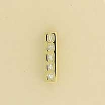 9ct 20pt DIA SET 5 STONE BAR PENDANT