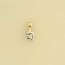 9ct 9PT DIAMOND SET FLOWER PENDANT