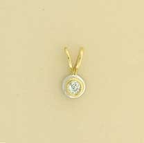 9ct 10pt DIAMOND YELLOW/WHITE PENDANT