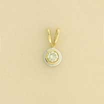 9ct 15pt DIAMOND YELLOW/WHITE PENDANT