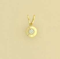 9ct 10pt DIAMOND SET YELLOW PENDANT