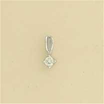 9ct WHITE 10pt DIA CLAW SET PENDANT   1Q