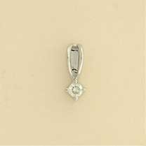 9ct WHITE 15pt DIA CLAW SET PENDANT   1Q