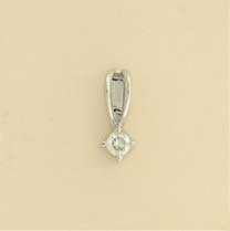 9ct WHITE 20pt DIA CLAW SET PENDANT   1Q