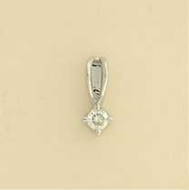 9ct WHITE 25pt DIA CLAW SET PENDANT   1Q
