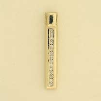 9ct 15PT DIA.CHANNEL SET RECT.PENDANT