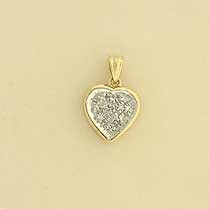 9ct 5pt PAVE SET 10mm HEART PENDANT