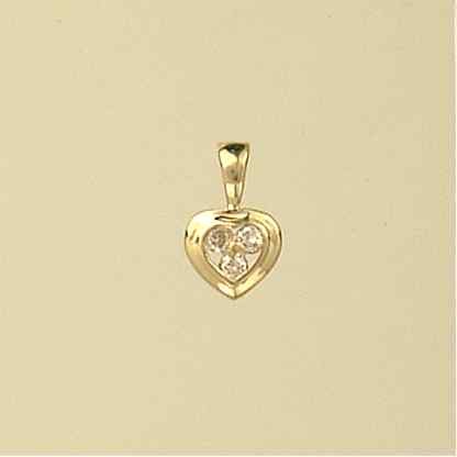 9ct 10pt DIAMOND HEART SET PENDANT