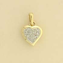 9ct 30pt DIAMOND PAVE SET HEART PENDANT