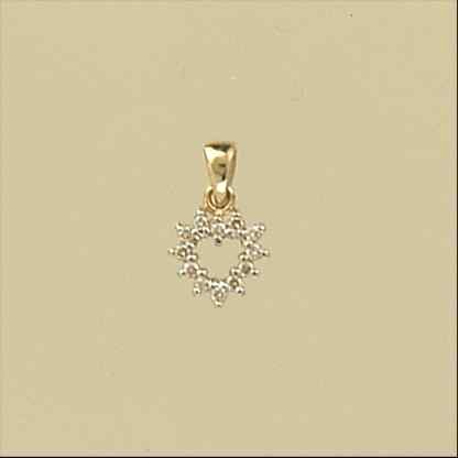 9ct 8mm 10pt DIAMOND CUT OUT HEART PEND.
