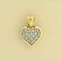9ct 50pt DIAMOND SET HEART PENDANT