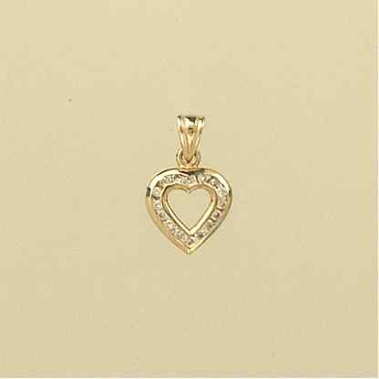 9ct 12pt DIAMOND CUT OUT HEART PENDANT
