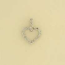 9ct WHITE 25pt DIAMOND SET OPEN HEART  =