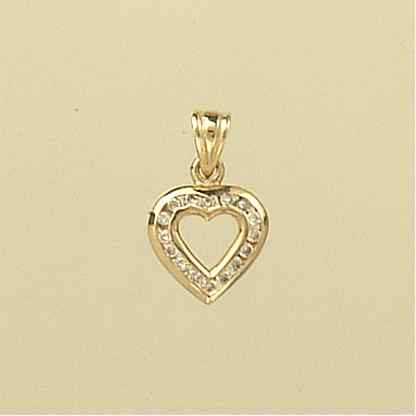 9ct 15pt DIAMOND CUTOUT HEART PENDANT  =