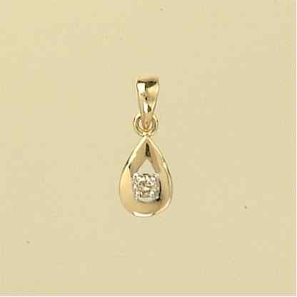 9ct 5pt DIAMOND TEARDROP PENDANT