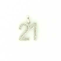 9ct WHITE DIAMOND SET 21 PENDANT