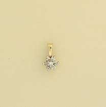 9ct 10pt DIAMOND SET FLOWER PENDANT