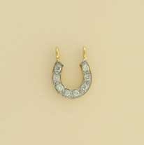 9ct 10pt DIA SET 10mm HORSESHOE PENDANT