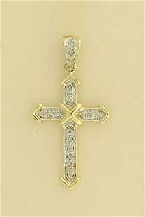 9ct 20pt DIAMOND PAVE SET CROSS