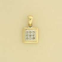 9ct 10pt DIAMOND PAVE SET SQ.PENDANT