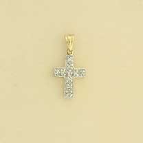 9ct 5pt DIAMOND PAVE SET CROSS