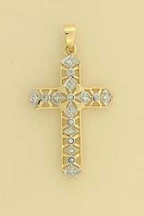 9ct 8.5pt FILIGREE DIAMOND CROSS