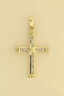 9ct 25pt DIAMOND CHANNEL SET CROSS