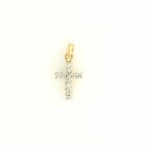 9cT 5pt DIAMOND 9x7mm CROSS