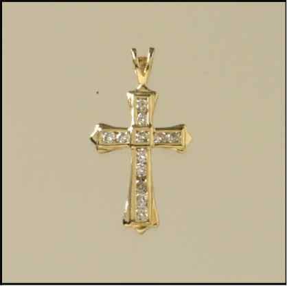 9ct 25pt DIAMOND 18x13mm CROSS
